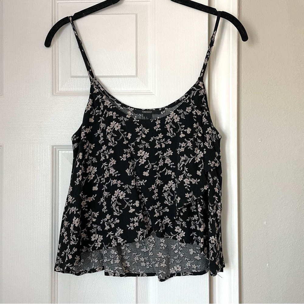 Forever 21 Flowy Cropped Floral Tank Top
